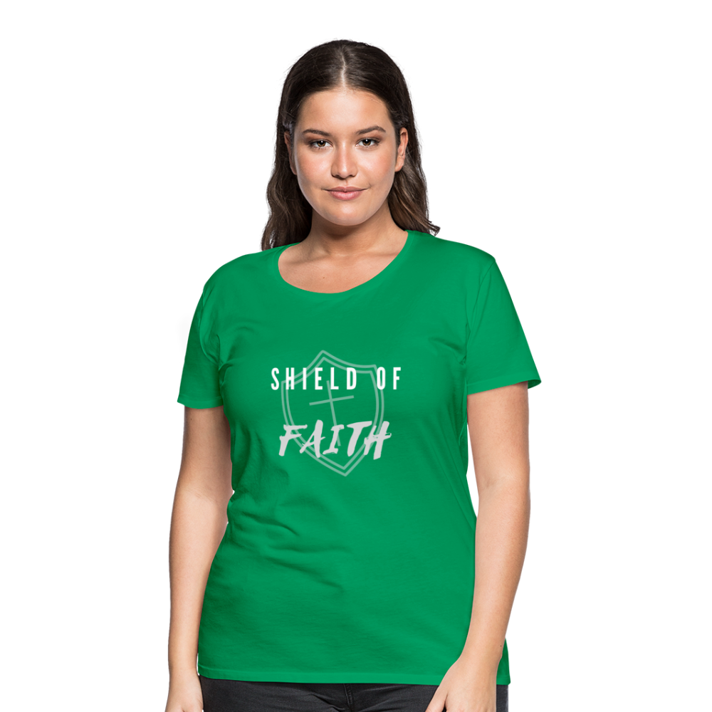 Shield of Faith Women’s Premium T-Shirt - kelly green