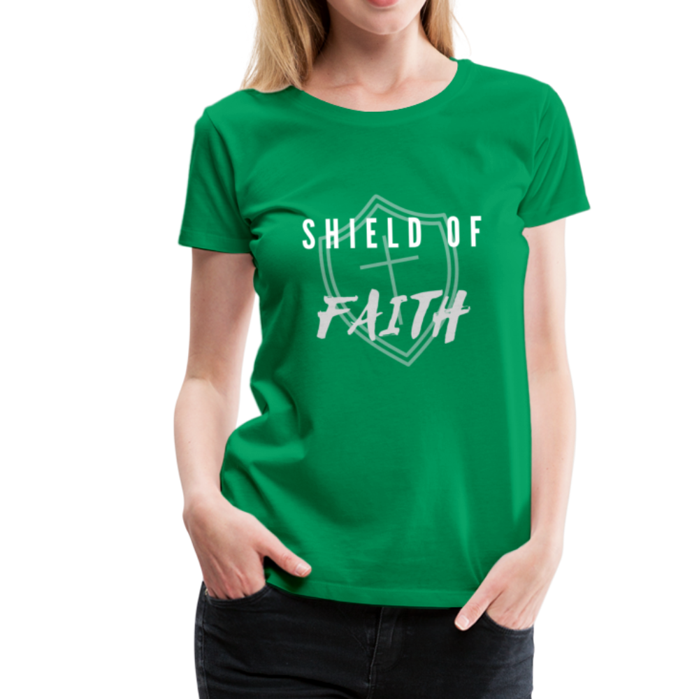 Shield of Faith Women’s Premium T-Shirt - kelly green