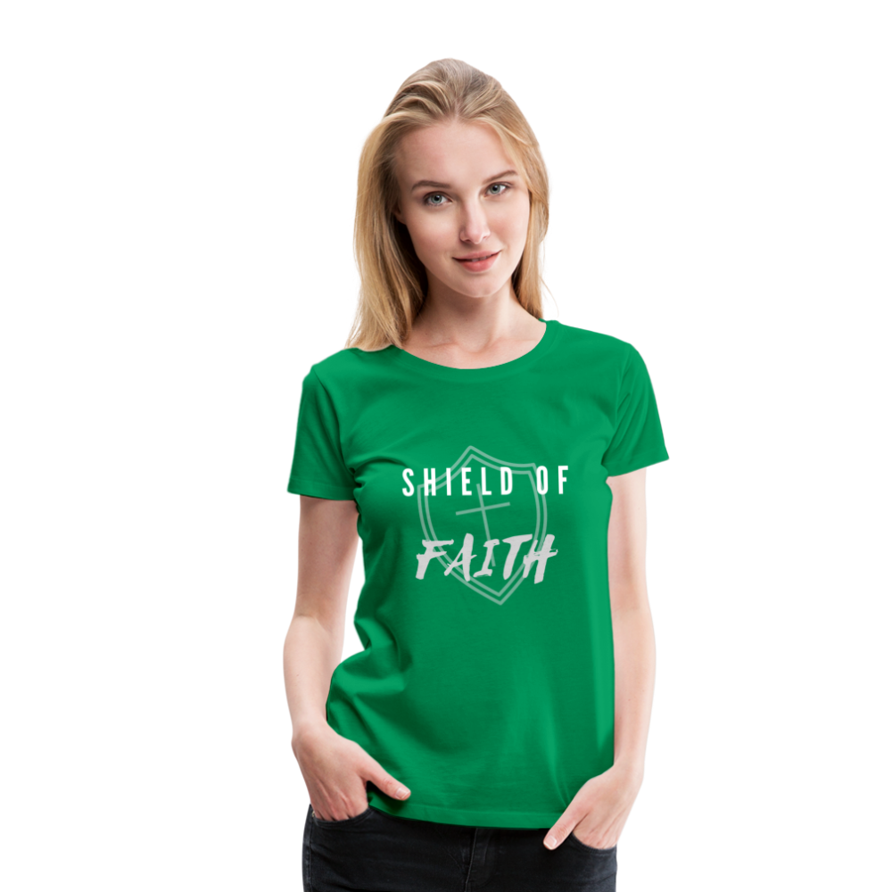 Shield of Faith Women’s Premium T-Shirt - kelly green
