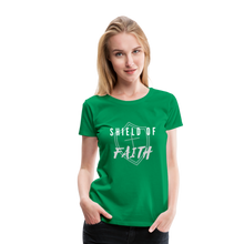 Load image into Gallery viewer, Shield of Faith Women’s Premium T-Shirt - kelly green
