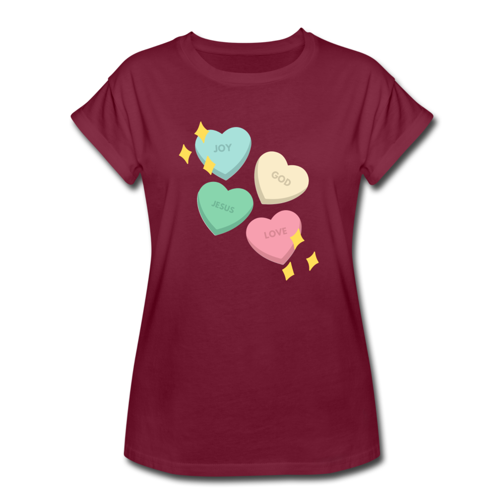 Heart of God Women's Relaxed Fit T-Shirt - burgundy