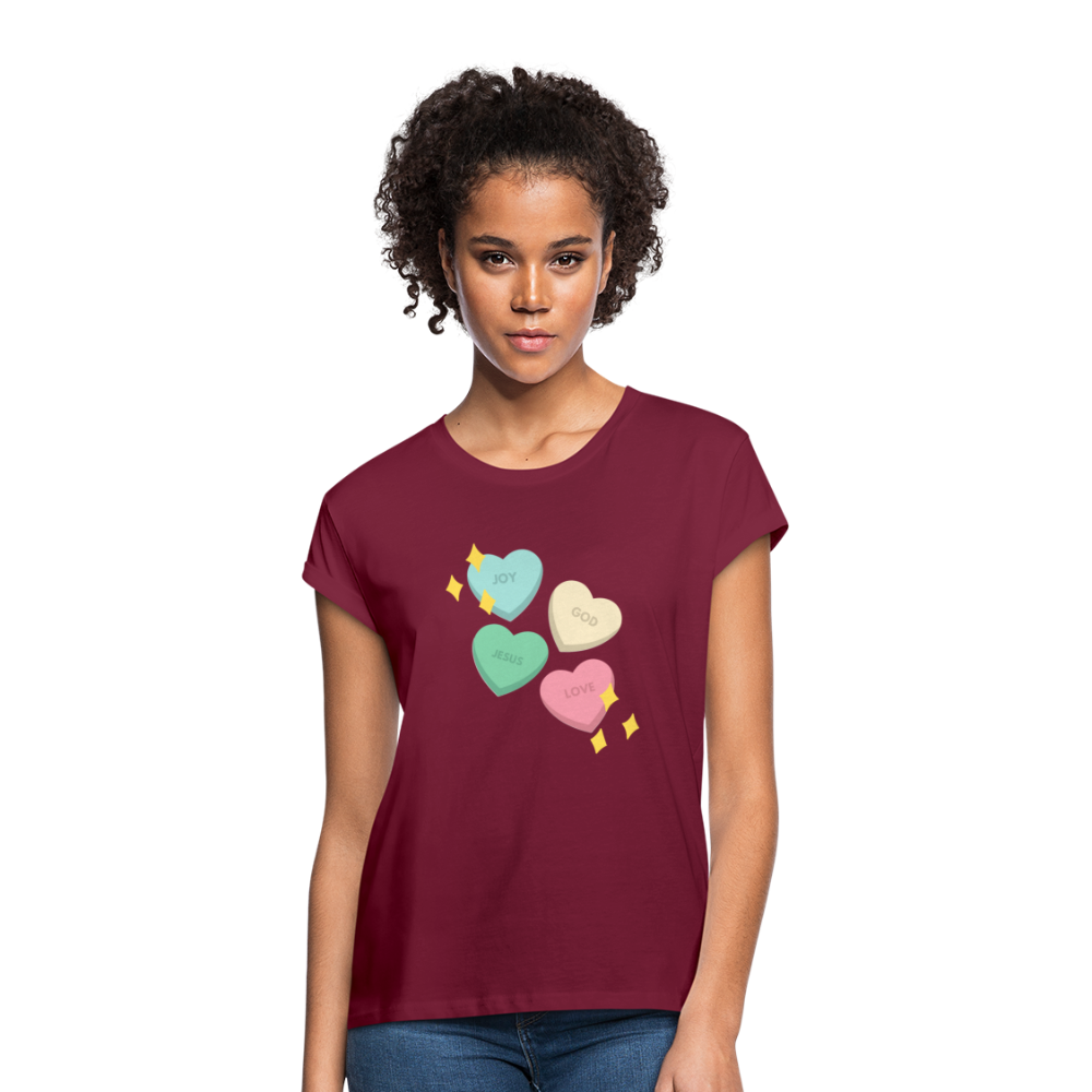 Heart of God Women's Relaxed Fit T-Shirt - burgundy