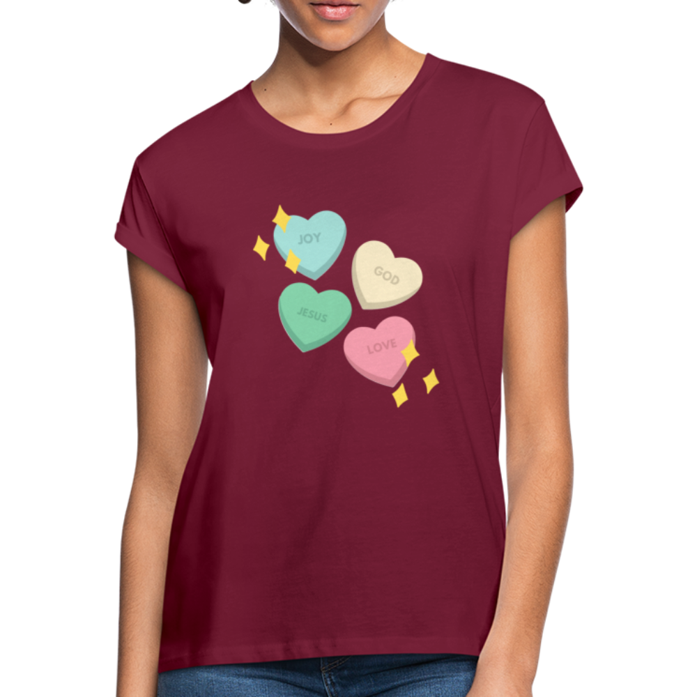 Heart of God Women's Relaxed Fit T-Shirt - burgundy