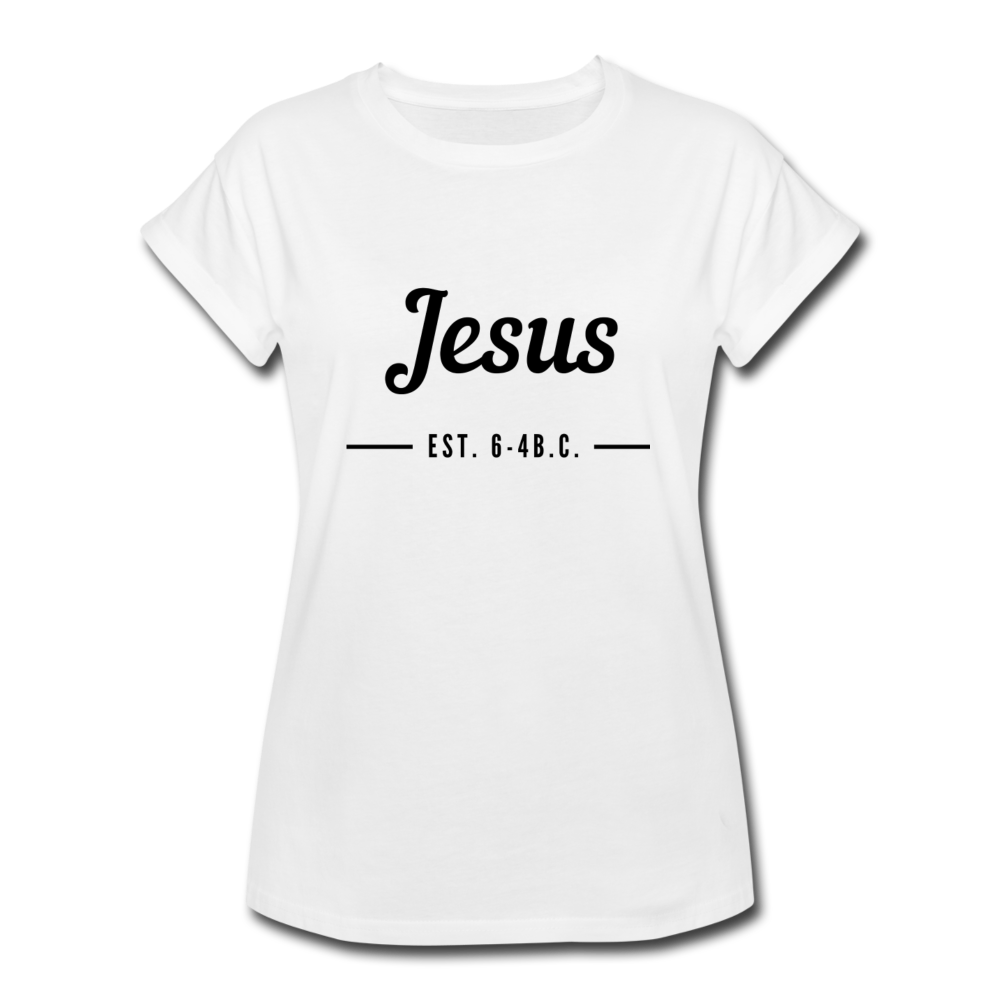 Jesus Est. Women's Relaxed Fit T-Shirt - white