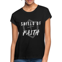 Load image into Gallery viewer, Shield of Faith Women&#39;s Relaxed Fit T-Shirt - black
