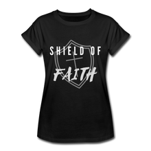 Load image into Gallery viewer, Shield of Faith Women&#39;s Relaxed Fit T-Shirt - black
