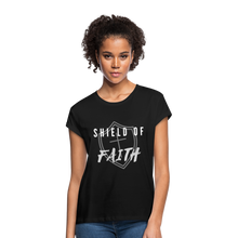 Load image into Gallery viewer, Shield of Faith Women&#39;s Relaxed Fit T-Shirt - black
