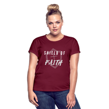 Load image into Gallery viewer, Shield of Faith Women&#39;s Relaxed Fit T-Shirt - burgundy
