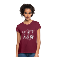 Load image into Gallery viewer, Shield of Faith Women&#39;s Relaxed Fit T-Shirt - burgundy
