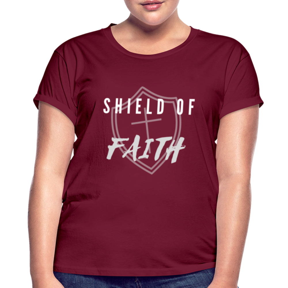 Shield of Faith Women's Relaxed Fit T-Shirt - burgundy