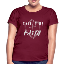 Load image into Gallery viewer, Shield of Faith Women&#39;s Relaxed Fit T-Shirt - burgundy
