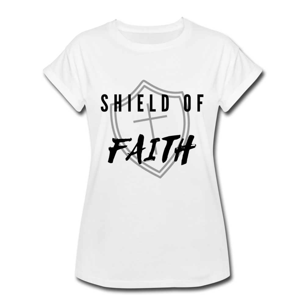 Shield of Faith Women's Relaxed Fit T-Shirt - white