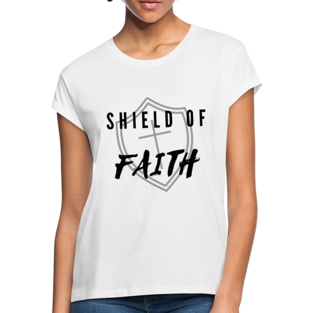 Shield of Faith Women's Relaxed Fit T-Shirt - white