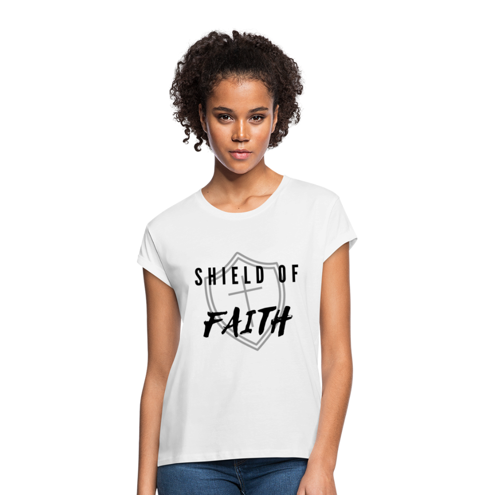 Shield of Faith Women's Relaxed Fit T-Shirt - white