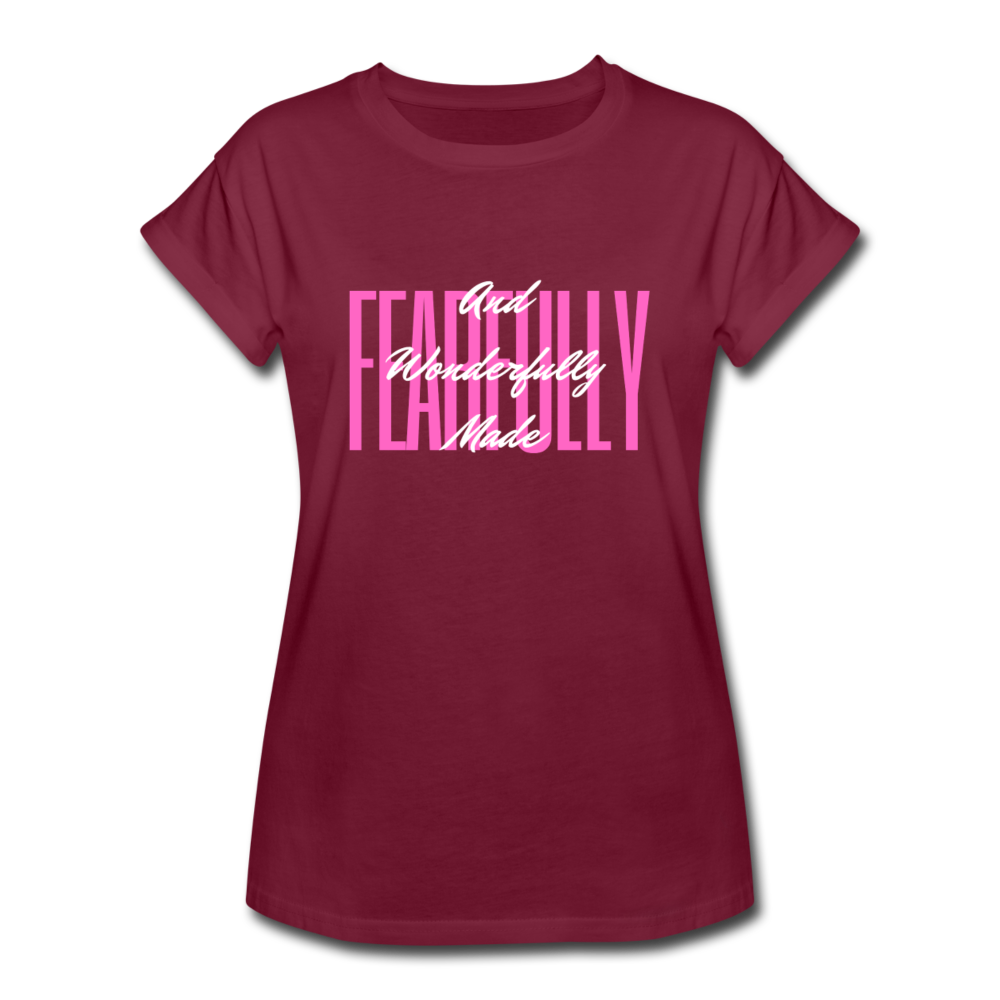 Wonderfully Made Women's Relaxed Fit T-Shirt - burgundy