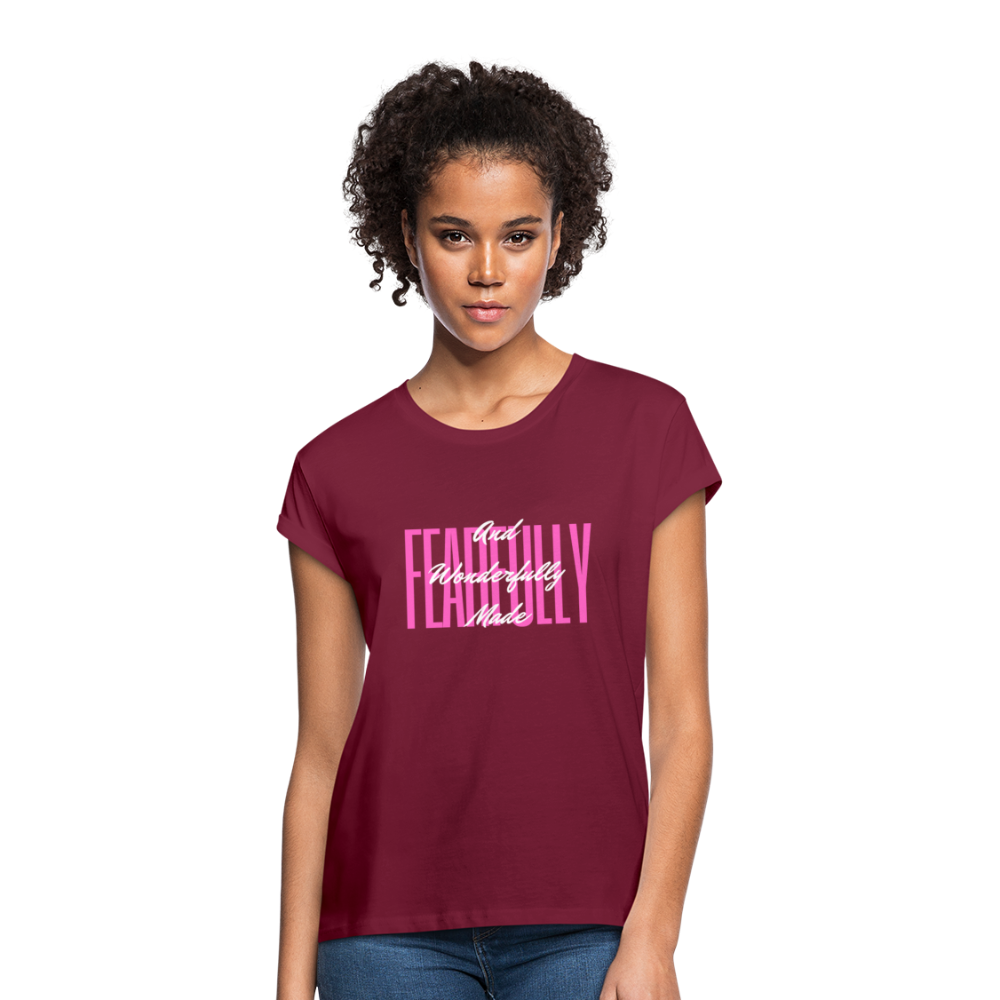 Wonderfully Made Women's Relaxed Fit T-Shirt - burgundy