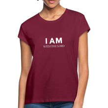 Load image into Gallery viewer, I Am With The Lord Women&#39;s Relaxed Fit T-Shirt - burgundy
