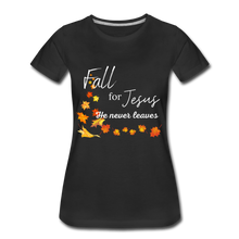 Load image into Gallery viewer, Fall For Jesus Women’s Premium T-Shirt - black
