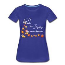 Load image into Gallery viewer, Fall For Jesus Women’s Premium T-Shirt - royal blue
