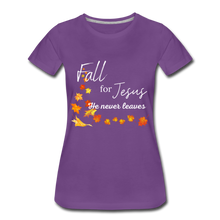 Load image into Gallery viewer, Fall For Jesus Women’s Premium T-Shirt - purple
