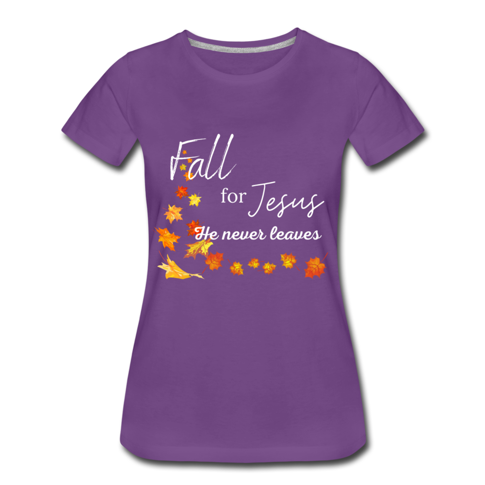 Fall For Jesus Women’s Premium T-Shirt - purple