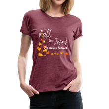 Load image into Gallery viewer, Fall For Jesus Women’s Premium T-Shirt - heather burgundy
