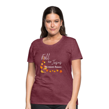 Load image into Gallery viewer, Fall For Jesus Women’s Premium T-Shirt - heather burgundy
