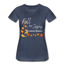 Load image into Gallery viewer, Fall For Jesus Women’s Premium T-Shirt - heather blue
