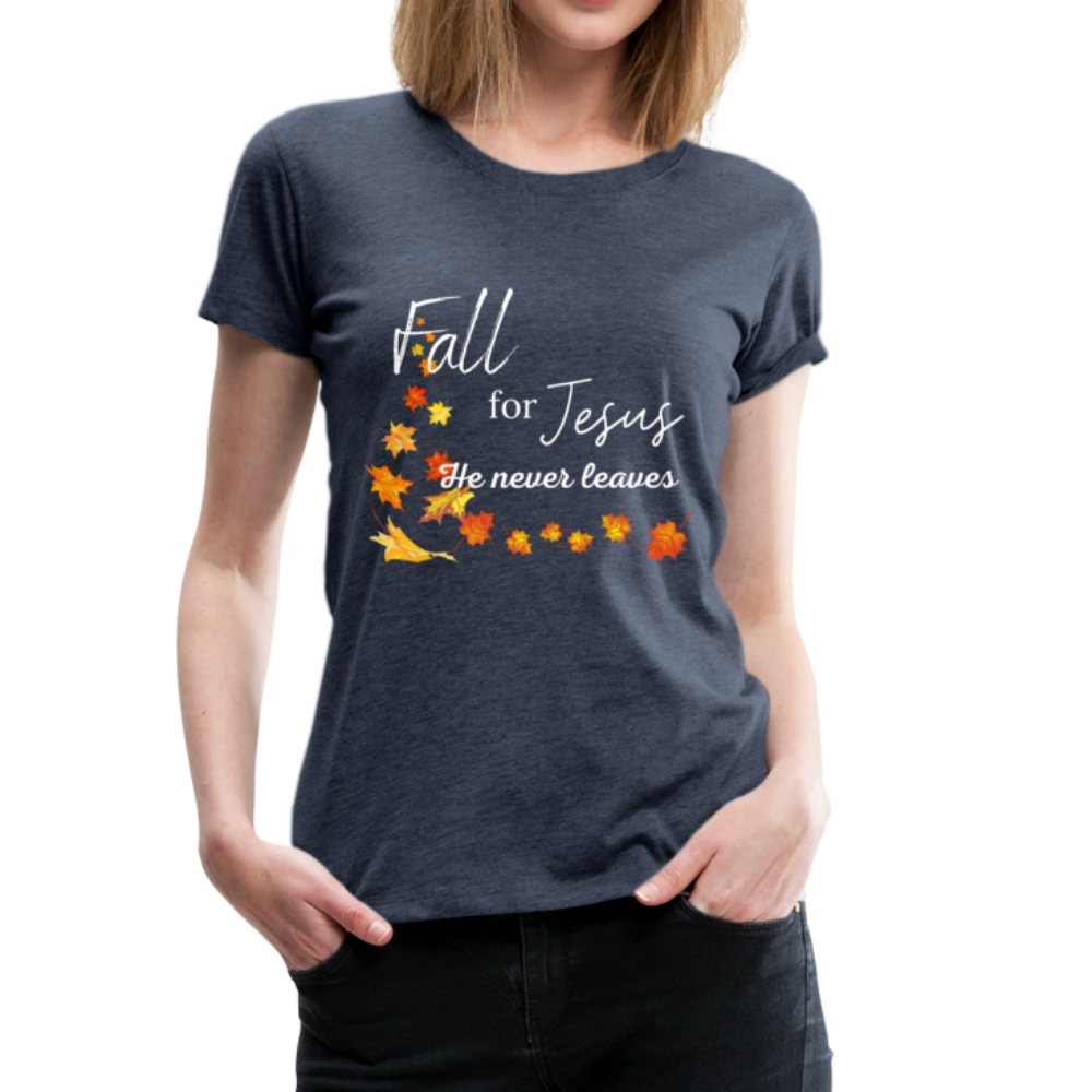 Fall For Jesus Women’s Premium T-Shirt - heather blue