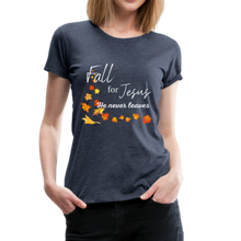 Load image into Gallery viewer, Fall For Jesus Women’s Premium T-Shirt - heather blue
