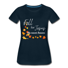 Load image into Gallery viewer, Fall For Jesus Women’s Premium T-Shirt - deep navy
