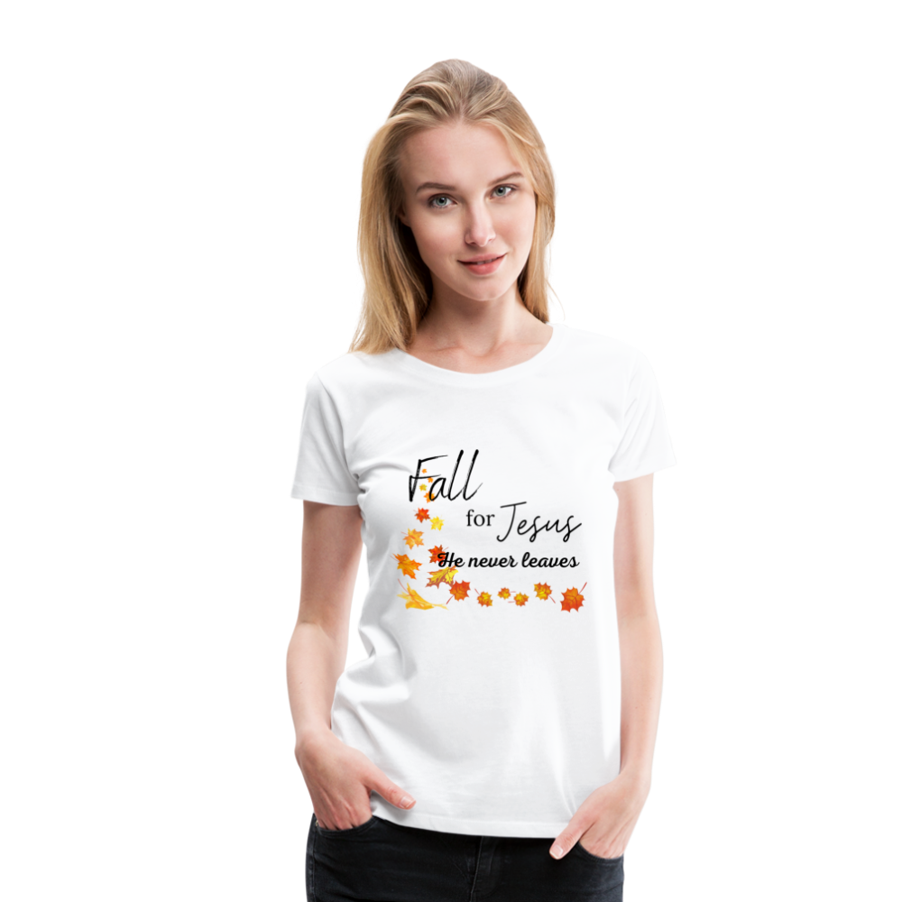 Fall For Jesus Women’s Premium T-Shirt - white