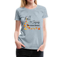 Load image into Gallery viewer, Fall For Jesus Women’s Premium T-Shirt - heather ice blue
