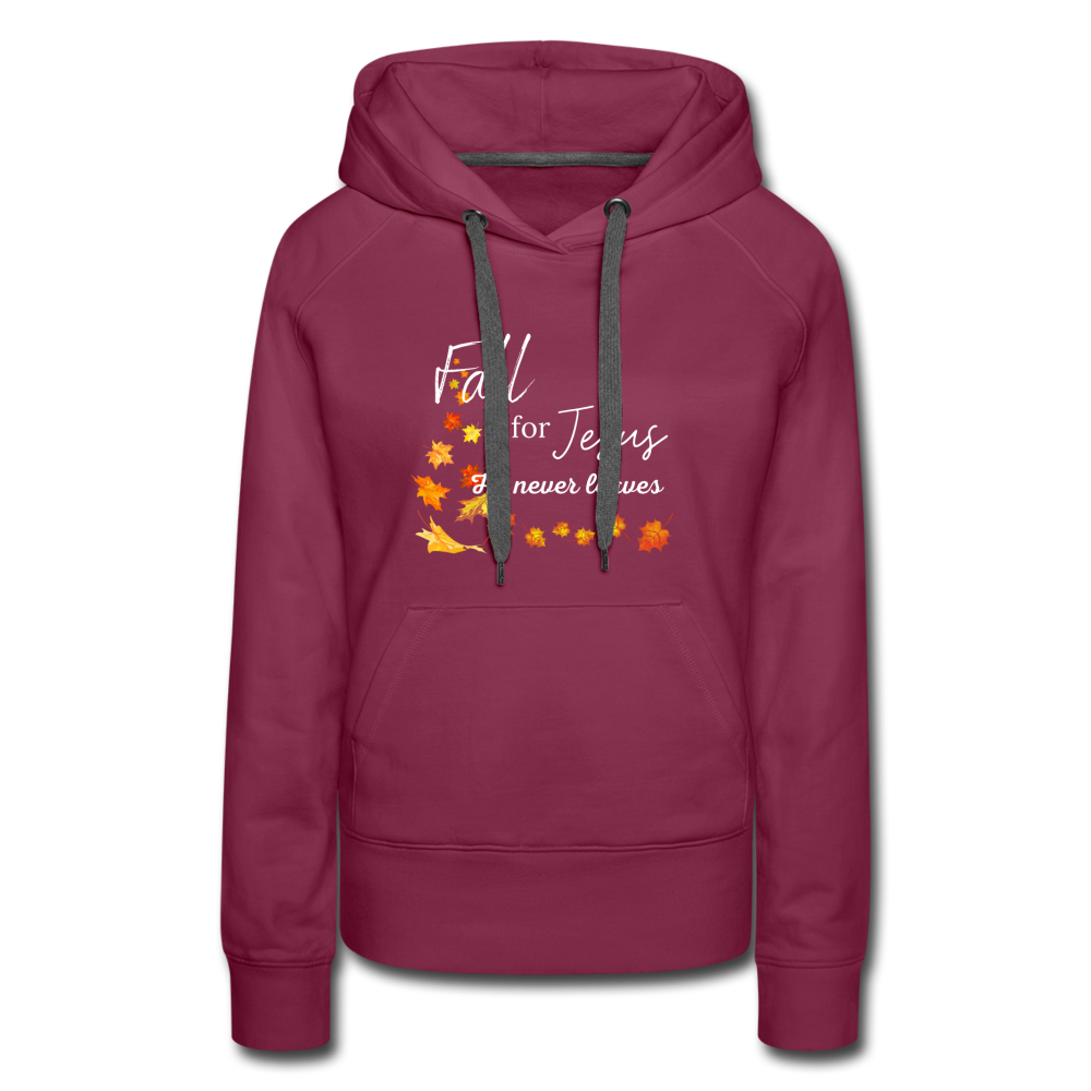 Fall For Jesus Women’s Premium Hoodie - burgundy
