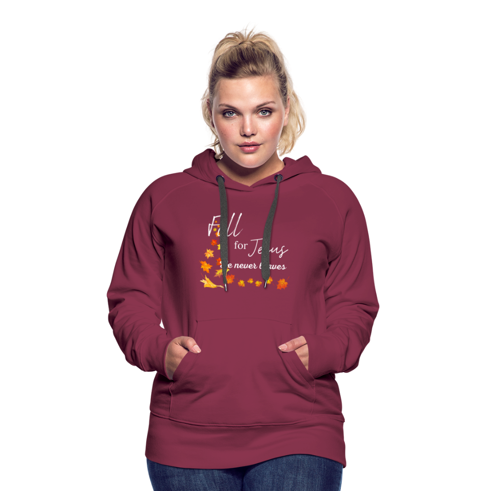 Fall For Jesus Women’s Premium Hoodie - burgundy