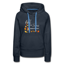 Load image into Gallery viewer, Fall For Jesus Women’s Premium Hoodie - navy
