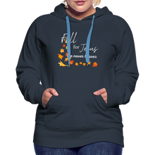 Load image into Gallery viewer, Fall For Jesus Women’s Premium Hoodie - navy
