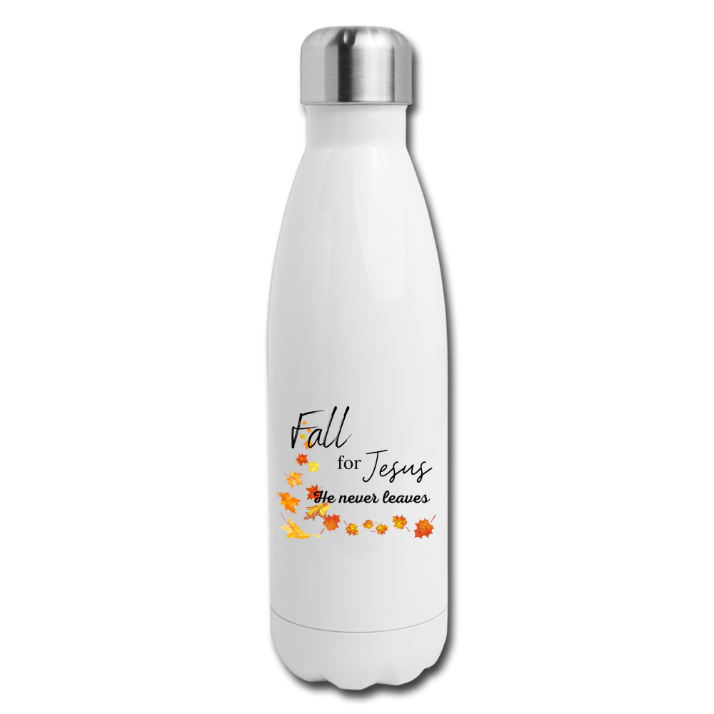 Fall For Jesus Insulated Stainless Steel Water Bottle - white