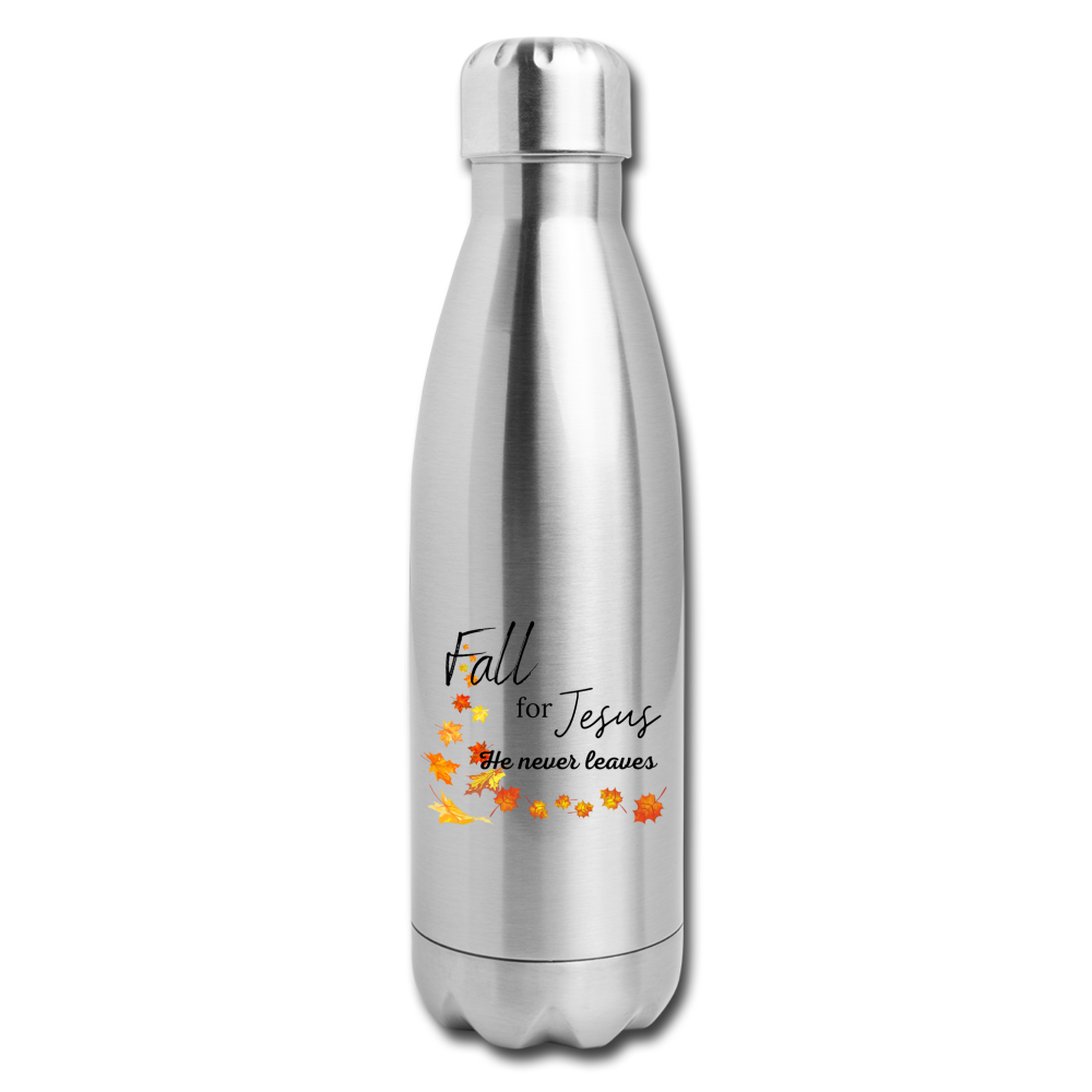 Fall For Jesus Insulated Stainless Steel Water Bottle - silver