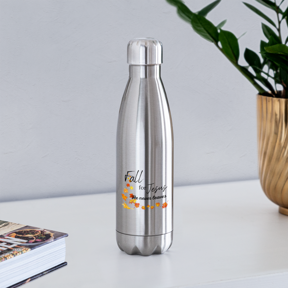 Fall For Jesus Insulated Stainless Steel Water Bottle - silver