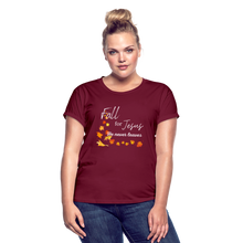 Load image into Gallery viewer, Fall For Jesus Women&#39;s Relaxed Fit T-Shirt - burgundy
