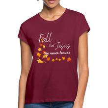 Load image into Gallery viewer, Fall For Jesus Women&#39;s Relaxed Fit T-Shirt - burgundy
