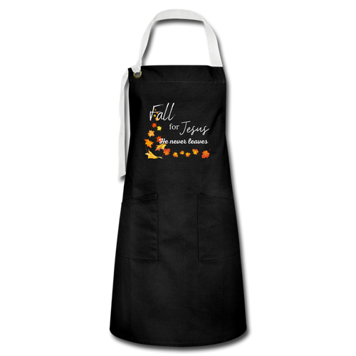 Fall For Jesus Artisan Apron - black/white