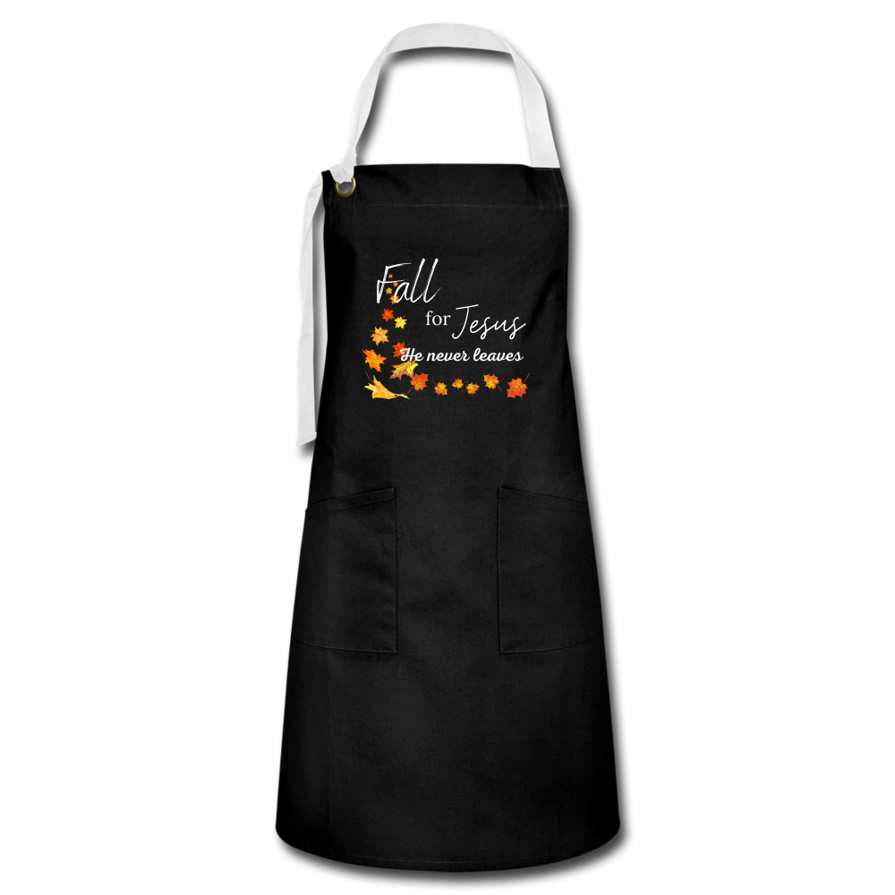 Fall For Jesus Artisan Apron - black/white