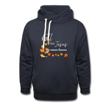 Load image into Gallery viewer, Fall For Jesus Shawl Collar Hoodie - navy
