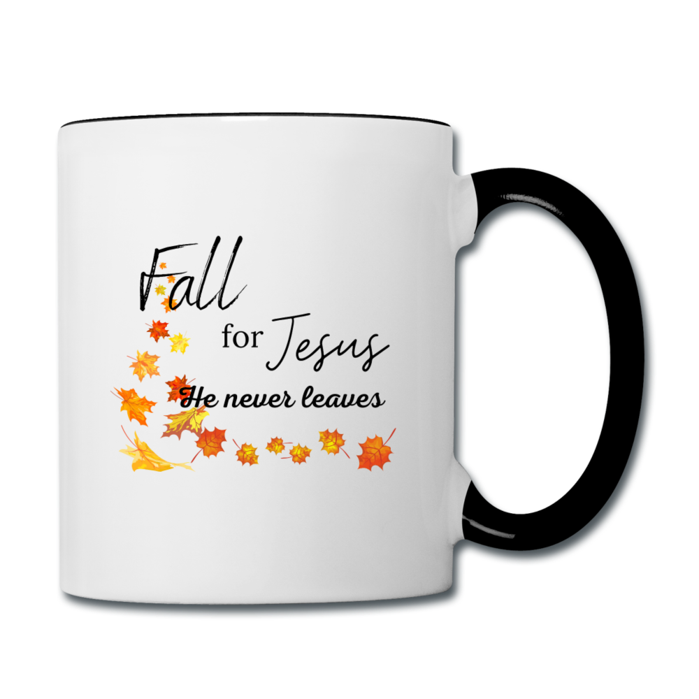 Fall For Jesus Contrast Coffee Mug - white/black