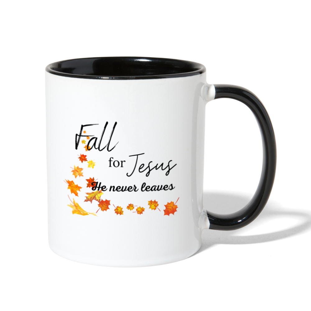 Fall For Jesus Contrast Coffee Mug - white/black