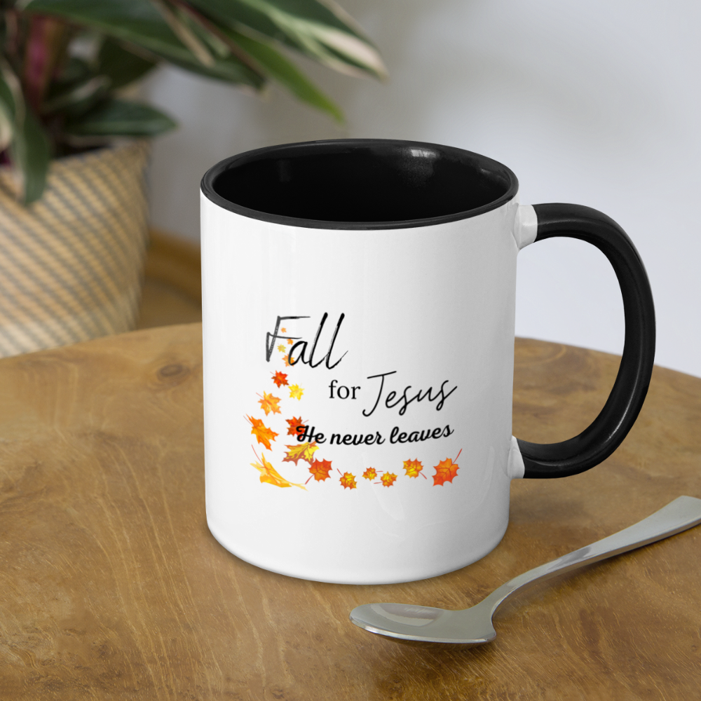 Fall For Jesus Contrast Coffee Mug - white/black