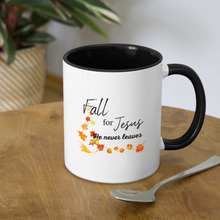 Load image into Gallery viewer, Fall For Jesus Contrast Coffee Mug - white/black
