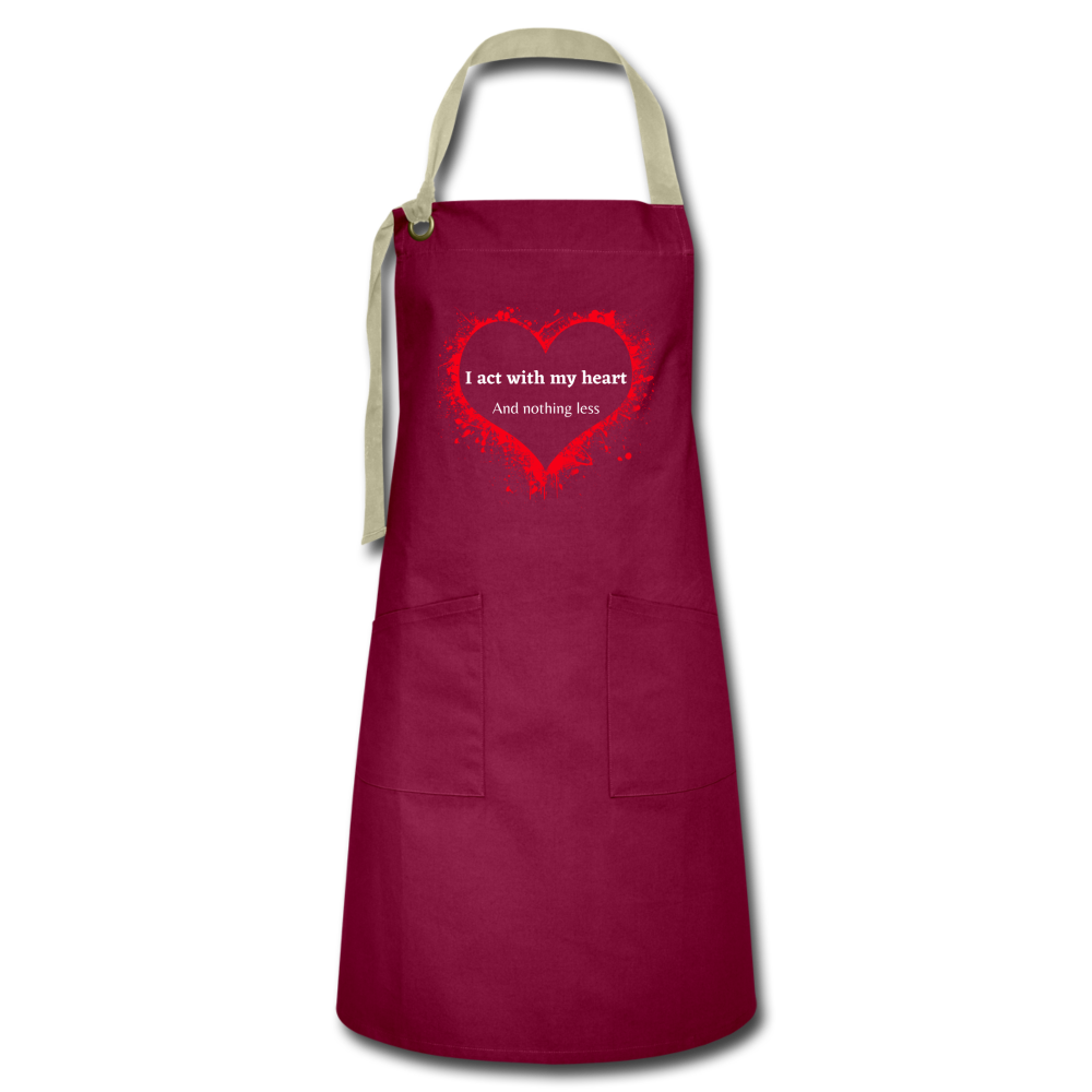 Act With Heart Artisan Apron - burgundy/khaki